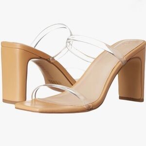 The Drop Avery Square Toe Clear Strap High Heel Sandal size 8.5